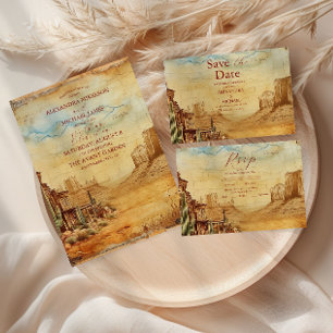 Vintage Western Cowboy Rustic Country Wedding RSVP Card