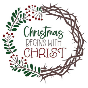 CHRISTMAS BEGINS WITH CHRIST CERAMIC TREE DECORATION