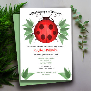 Red Black Green Ladybug Watercolor Baby Shower Napkin