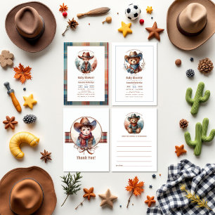 Rustic Western Cowboy Baby Shower Thank You Card