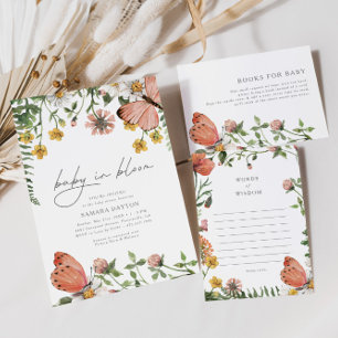 Boho Butterfly Words of Wisdom Baby Advice Card