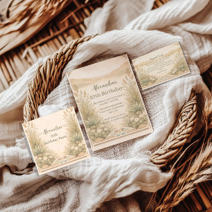 Rustic Desert Meadow Birthday Thank You Card