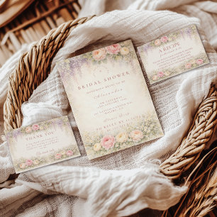 Blush Wisteria And Rose Garden Bridal Shower Invitation