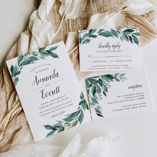 Abundant Foliage RSVP Card with Meal Choice