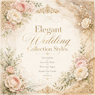 elegant Vintage Wedding Antique Rose Charm Invitation