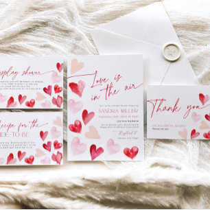 Floral Valentines Diaper Raffle Ticket Baby Shower Enclosure Card
