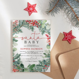 Christmas Wreath Baby Shower Napkins