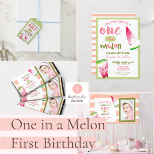  Budget One in a Melon 1st Birthday Pink Green