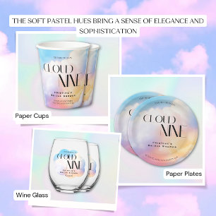 Bride on cloud 9 Colourful Pastel Bridal Shower  Paper Plate