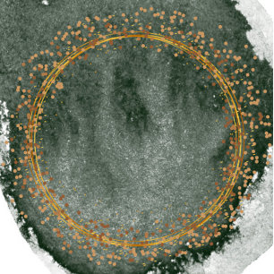 Emerald Green and Gold Geometric Couples Shower Invitation