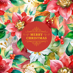 merry christmas pattern and logo cushion