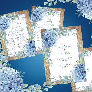 Elegant Hydrangea Wedding Typography guest card