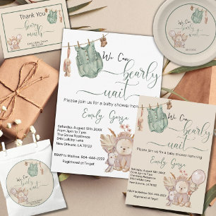 Gender Neutral We can Bearly Wait Baby Shower Invitation
