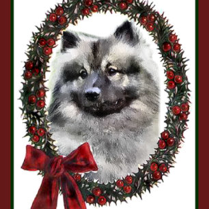 Keeshond Christmas Gifts Holiday Card