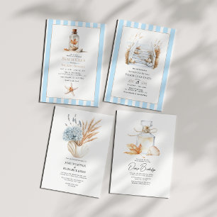 Coastal Chic Fall Beach Club Birthday Party Invitation