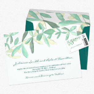 Modern Botanical Greenery Wedding Invitation