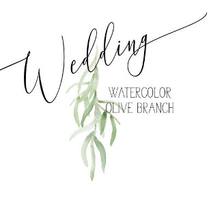 Olive Branch Sage Green Wedding Invitation