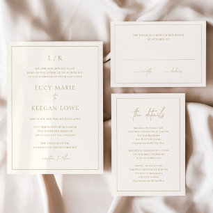 Lucy Ivory Classic Elegant Wedding RSVP Card