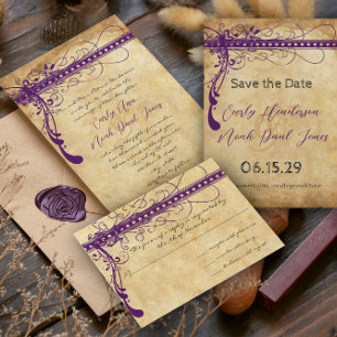 Mediaeval Renaissance Clouds  Wedding Invitations