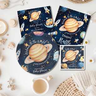 Modern Space Outer Galaxy Baby Shower Invitation