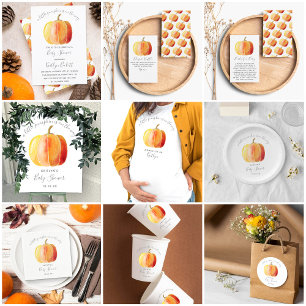 Little Pumpkin Baby Shower Diaper Raffle Enclosure Card