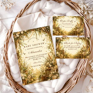 Whimsical Botanical Boho Baby Shower Napkin