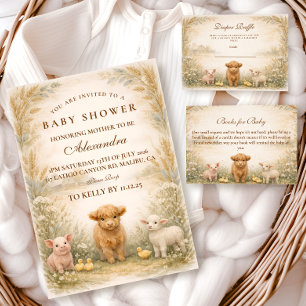Rustic Barnyard Meadow Books For Baby Enclosure Card