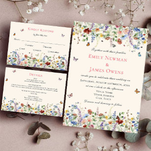 Rustic Wildflower Wedding Details Enclosure Card