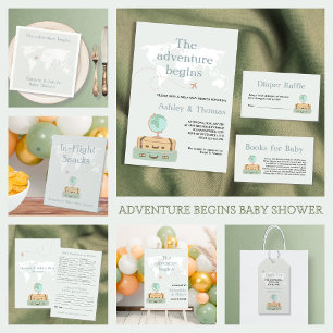 Adventure Travel World Map Baby Shower Napkin