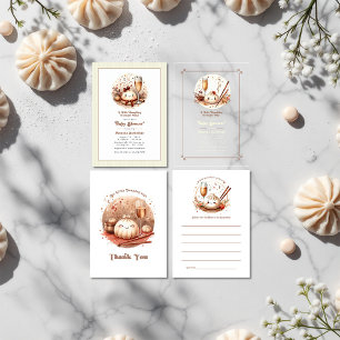 Bao in the Oven Cute Little Dumpling Baby Shower Thank You Card