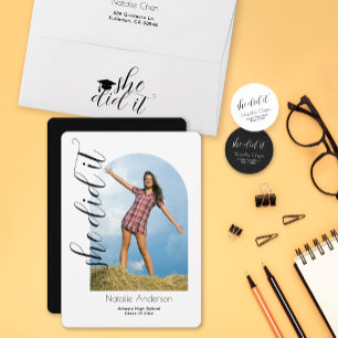  Modern Black Elegant Fonts Graduation Mug