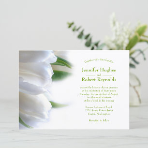White Tulips Wedding Invitation