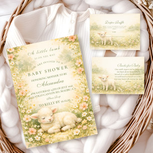 Little Lamb Wildflower Frame Books For Baby Enclosure Card