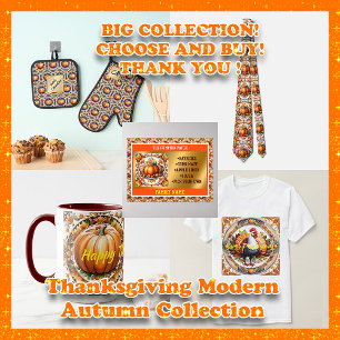 Modern Thanksgiving Pumpkin Autumn Collection Tie