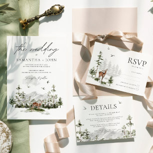 Evergreen Mountain Forest Wedding Welcome Sign