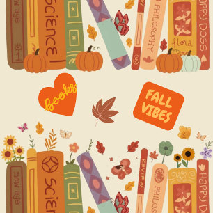 Bookish book Lovers, Pumpkin and Fall Leaves Girls Water Bottle