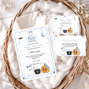 Little Boo Is Almost Due Blue Diaper Raffle Enclosure Card