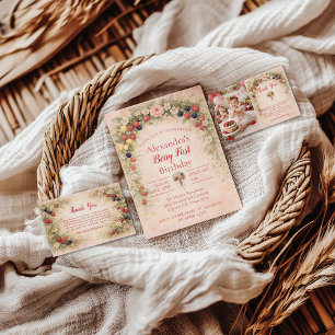 Photo Berry First Garden 1st Birthday Thank You Card