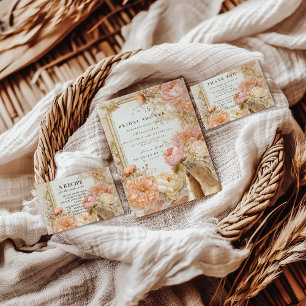 Peach Meadow Boots Bridal Shower Invitation