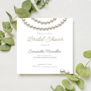 Elegant Pearl Recipe for the bride to be Enclosure Card