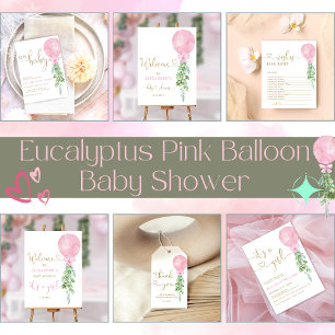 It's a Girl Pink Balloon Baby Shower Invitation