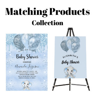 Budget Baby Shower blue glitter boy invitation