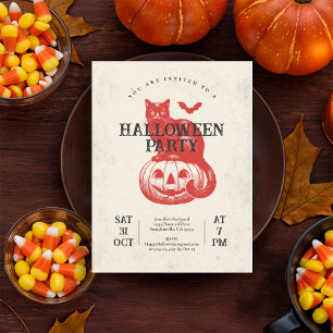 Vintage Spooky Pumpkin Cat and Bat Halloween  Classic Round Sticker