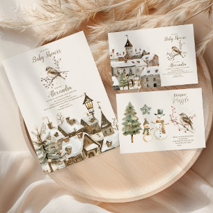 Boho Winter Christmas Baby Shower Paper Cups