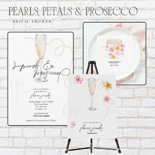 Pearls, Petals + Prosecco   Pearl Bridal Shower  Acrylic Invitations