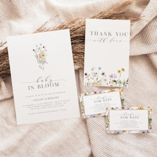 Spring Floral Baby in Bloom Diaper Raffle   Enclosure Card