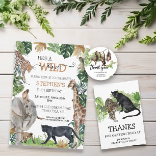 Thanks for Getting Wild Birthday Leopard Panther  Thank You Card