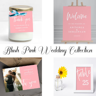 Blush Pink Thank You Wedding  Classic Round Sticker