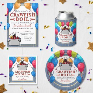 Crawfish Boil Birthday Any Age Seafood Party Napkin