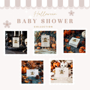 Neutral Cottagecore Halloween Baby Shower Invitation